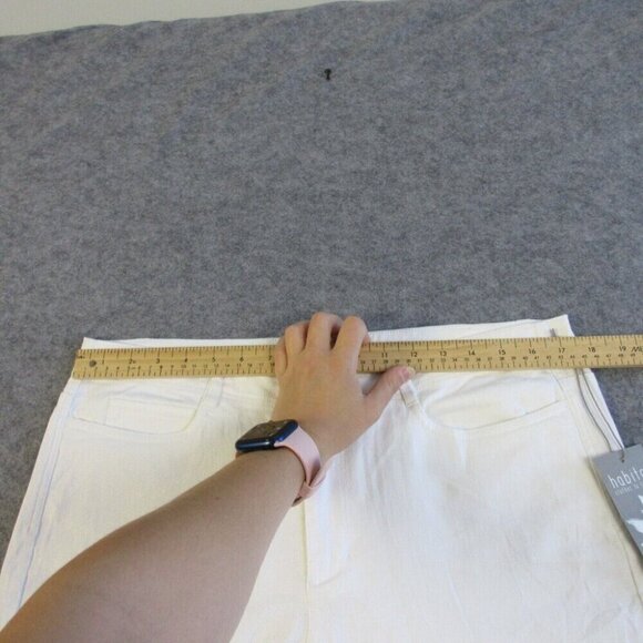 Habitat Womens White Denim Jeans 14 Stretch Slim Leg Casual Fray Classic 380 - Picture 7 of 15